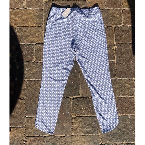 NWT Peter Millar blue print activewear golf stretch pants size 6160 - Picture 3 of 6
